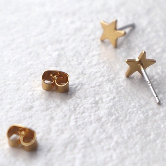 NWOT Madewell Little Star Brass Stud Earrings - Picture 2 of 5